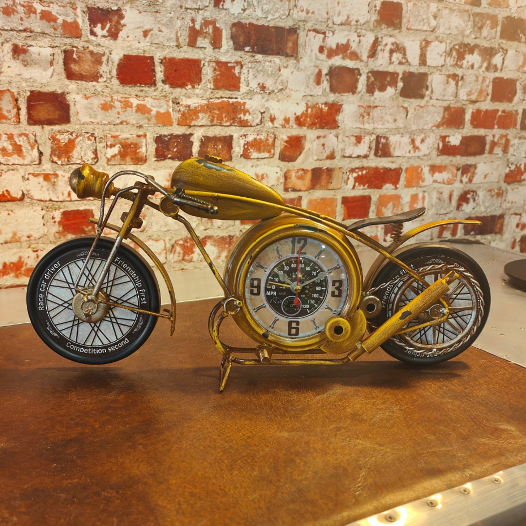 Motorcycle Clock Gold image 1